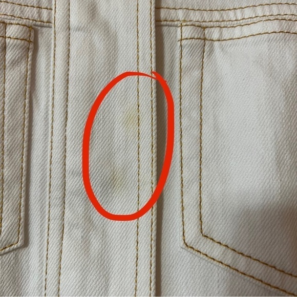 Misha Nonoo | Denim Crop Zip Up Jacket Collared White Contrast Stitching Size S - Picture 5 of 15